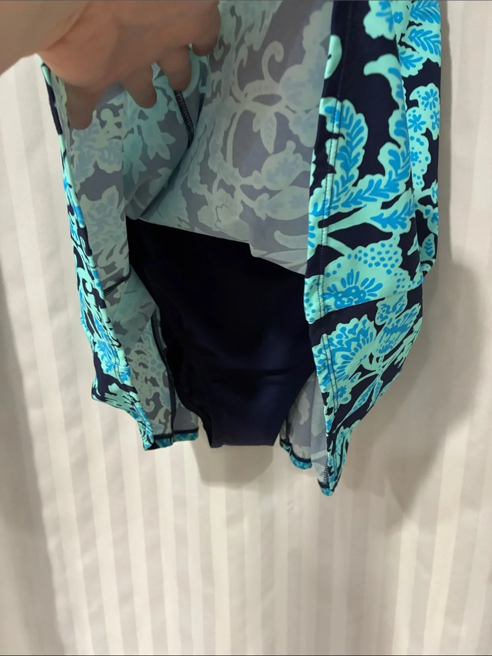 Swim Solutions Blue & Turquoise Floral One-Piece Swimdress - Picture 2 of 11